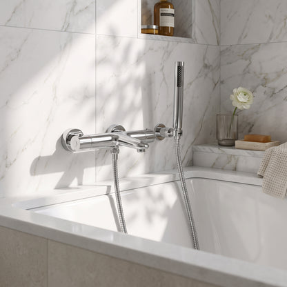 Fairford Barton Wall Mounted Thermostic Bath Shower Mixer