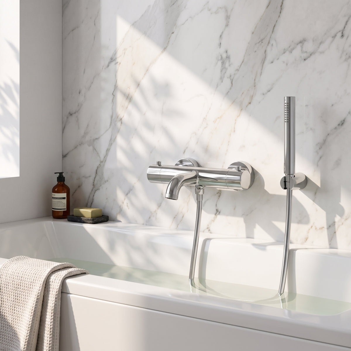 Fairford Element 7 Chrome Wall Mounted Bath Shower Mixer