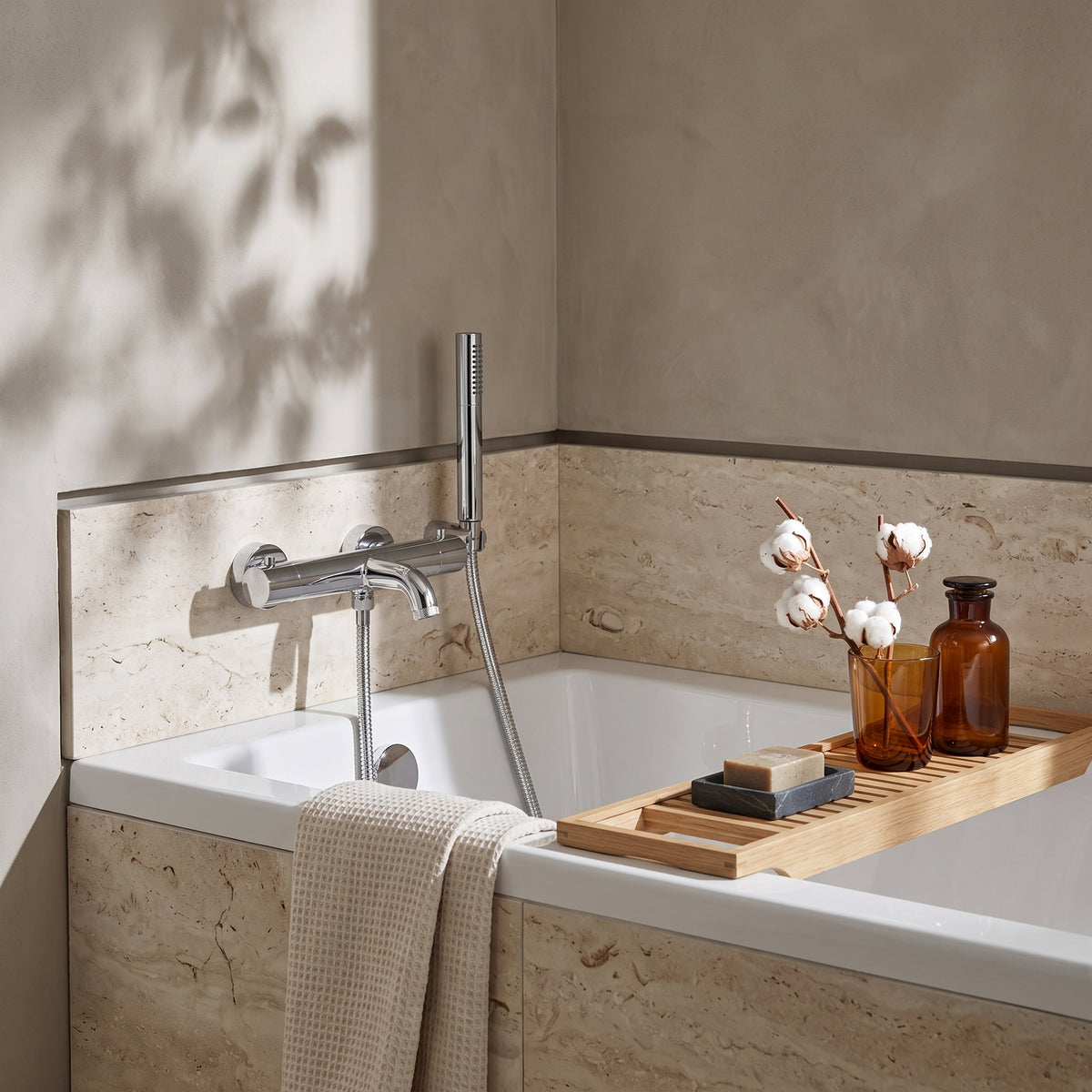 Fairford Element 7 Chrome Wall Mounted Bath Shower Mixer