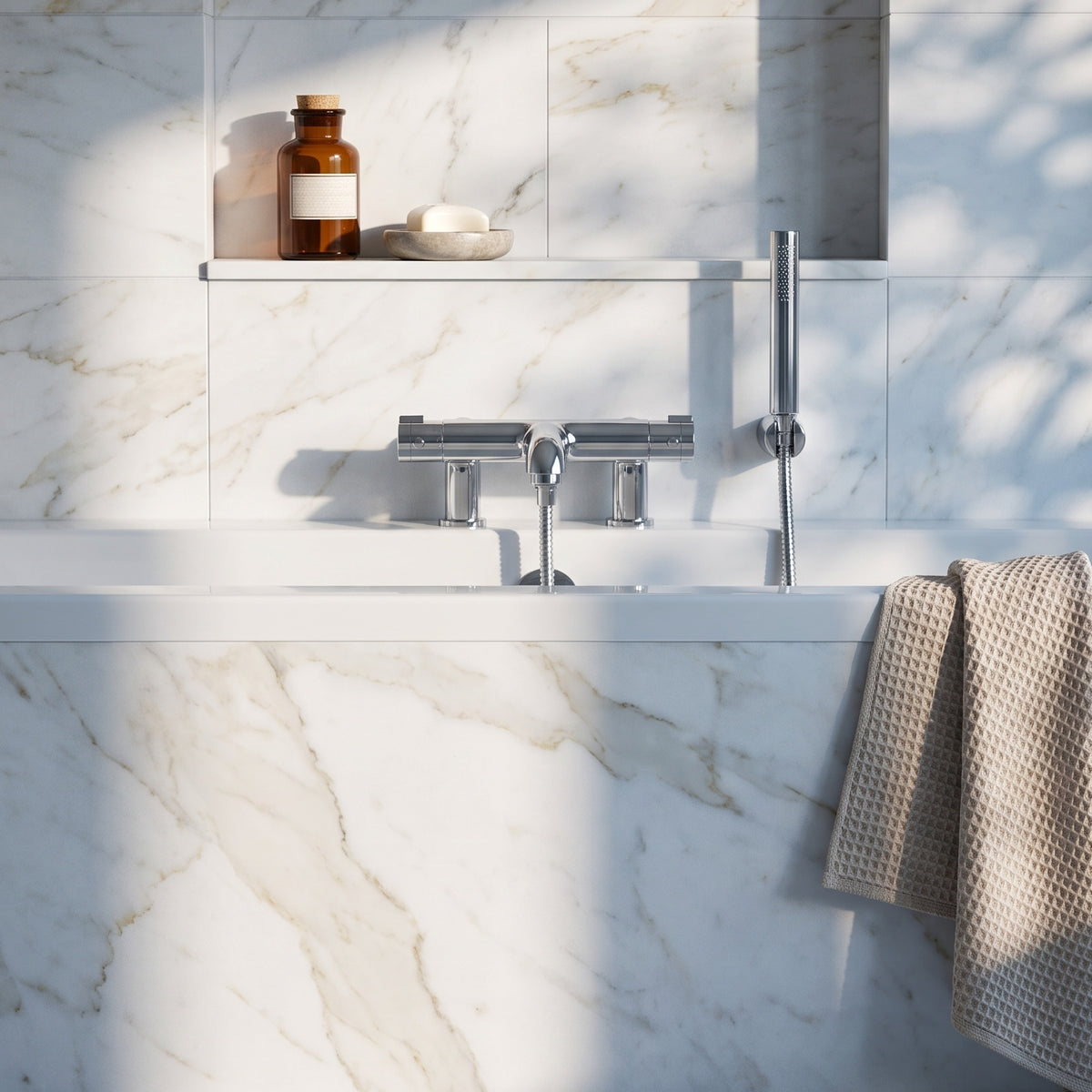 Fairford Carton Deck Mounted Thermostic Bath Shower Mixer