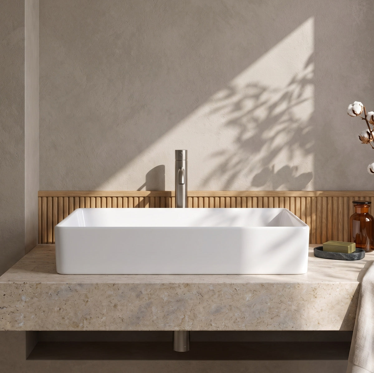 Fairford Stance 750mm Countertop Basin - White