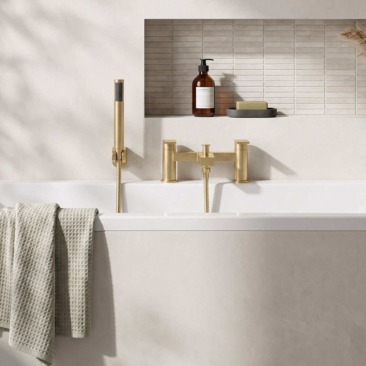 Fairford Loft Brushed Brass Bath Shower Mixer