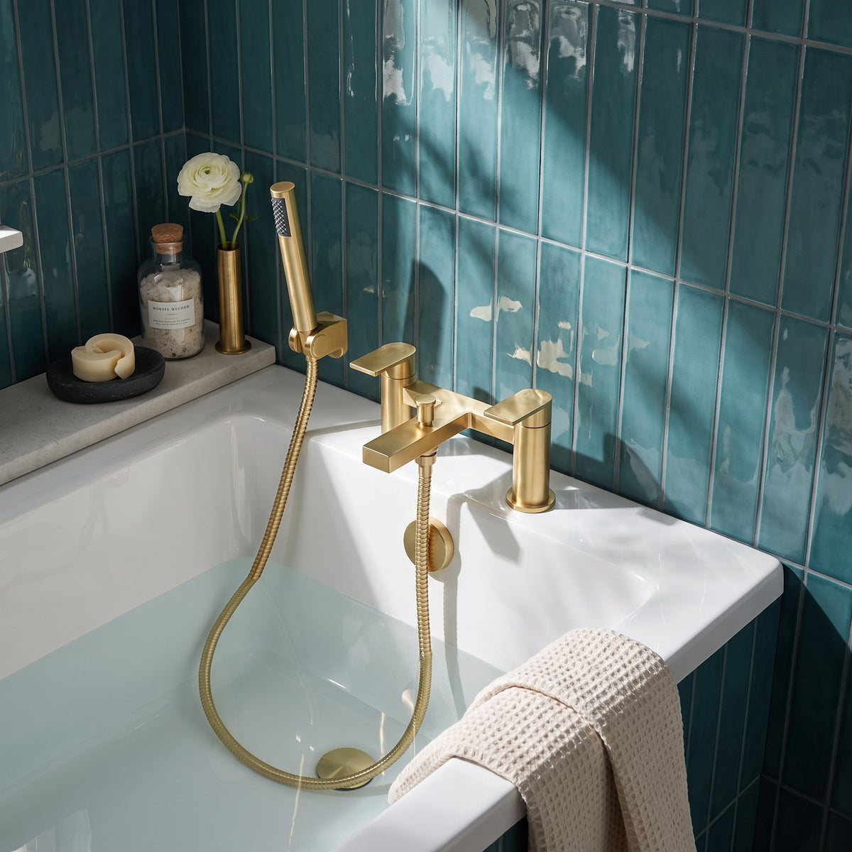 Fairford Loft Brushed Brass Bath Shower Mixer