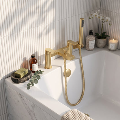 Fairford Loft Brushed Brass Bath Shower Mixer