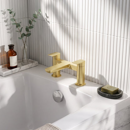 Fairford Una Brushed Brass Bath Filler