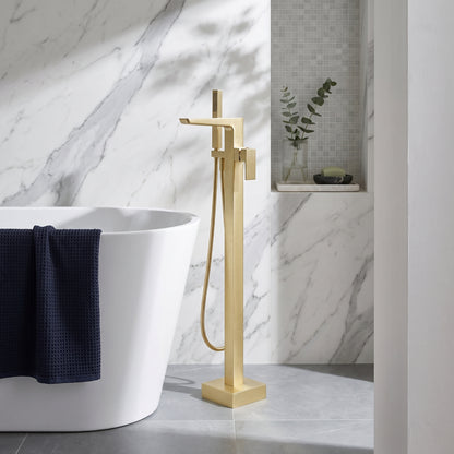 Fairford Una Brushed Brass Freestanding Bath Shower Mixer