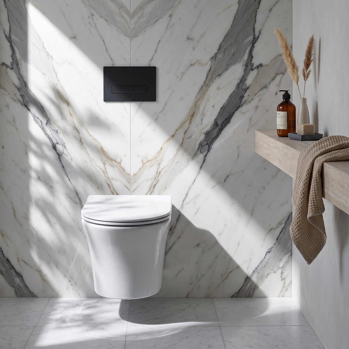 Fairford Tiene Rimless Wall Hung Toilet With Wrap Over Soft Close Seat