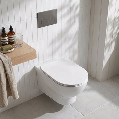 Fairford Palio Rimless Wall Hung Toilet With Wrap Over Soft Close Seat