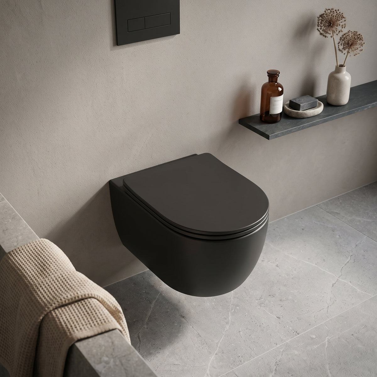 Nera Round Wall Hung Pan with Soft Close Seat
