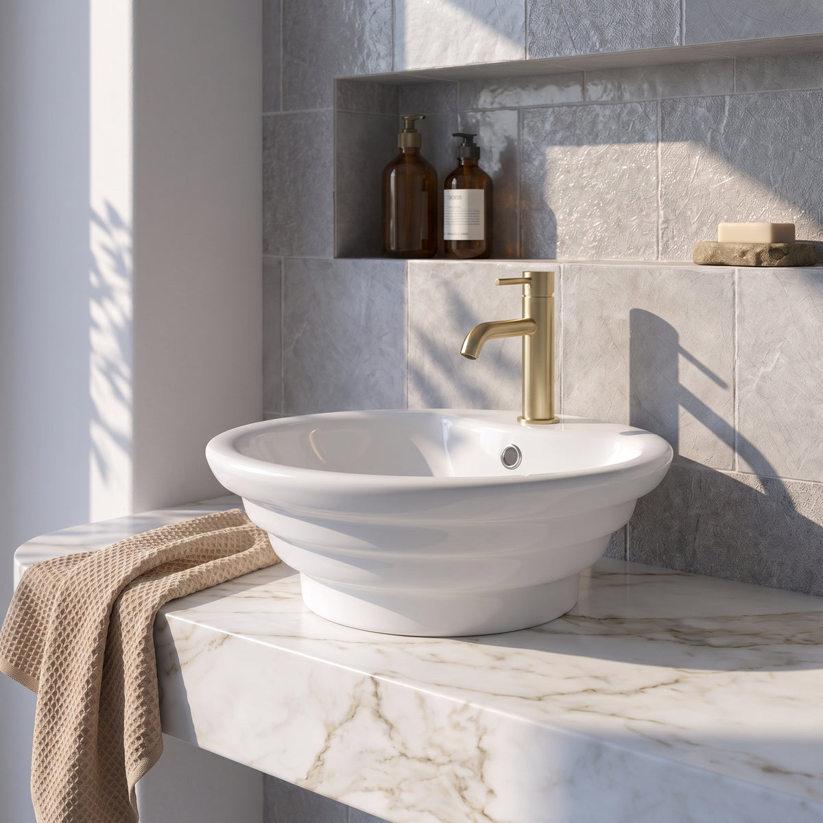 Fairford 460mm Round Ceramic Counter Top Vessel