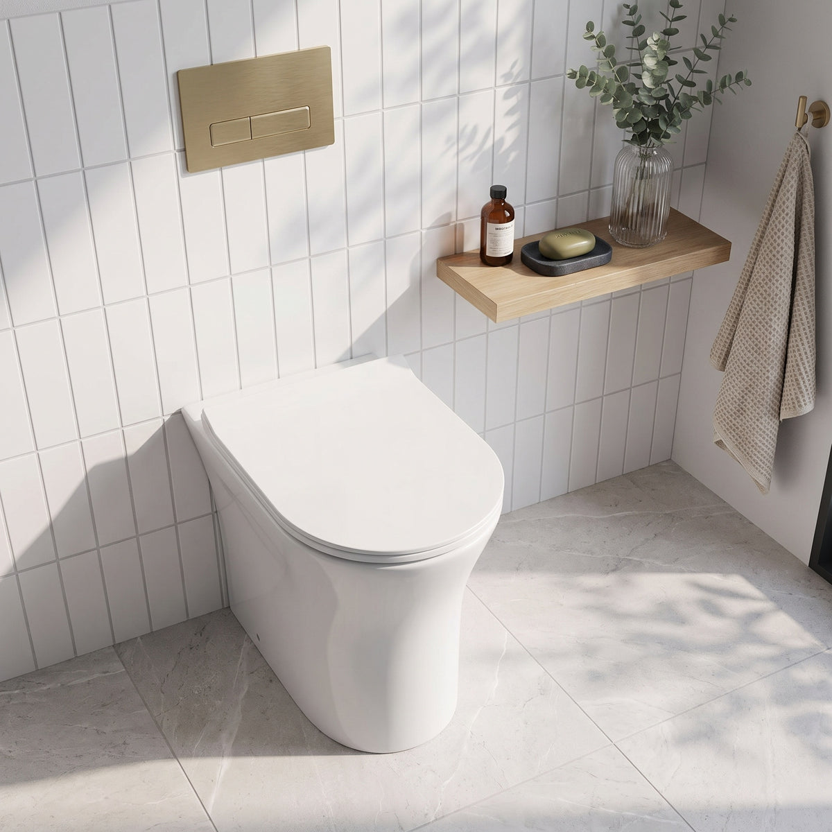 Fairford Tiene Rimless Back To Wall Toilet with Slim Soft Close Seat