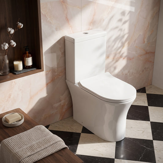 Fairford Tiene Rimless Closed Back To Wall Toilet with Slim Soft Close Seat
