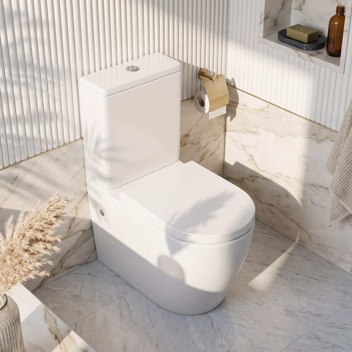 Fairford Handel Pro Comfort Height Close Coupled Rimless Toilet