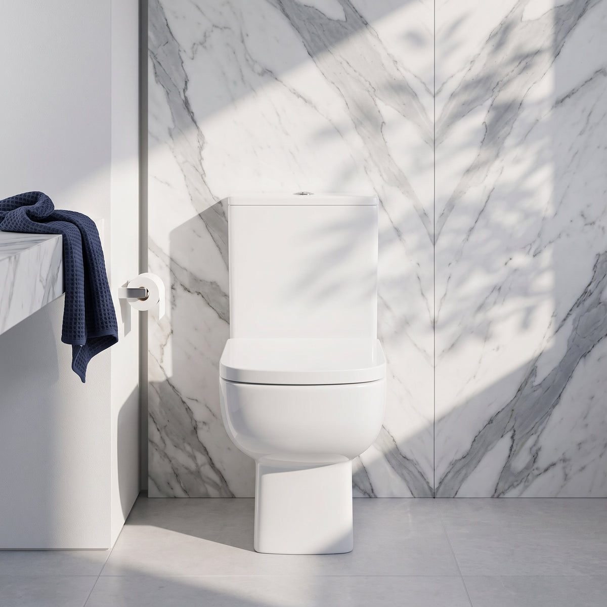 Fairford Kale Open Back Close Coupled Toilet with Soft Close Seat