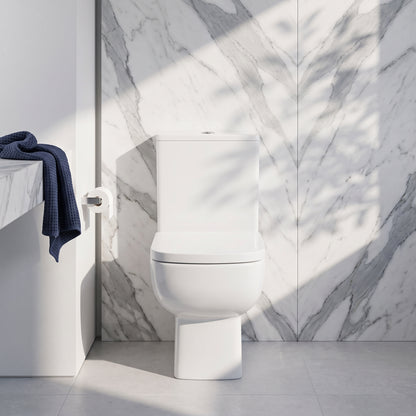 Fairford Kale Open Back Close Coupled Toilet with Soft Close Seat