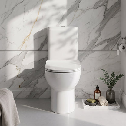 Fairford Palio Rimless Close Coupled Toilet with Wrapover Soft Close Seat