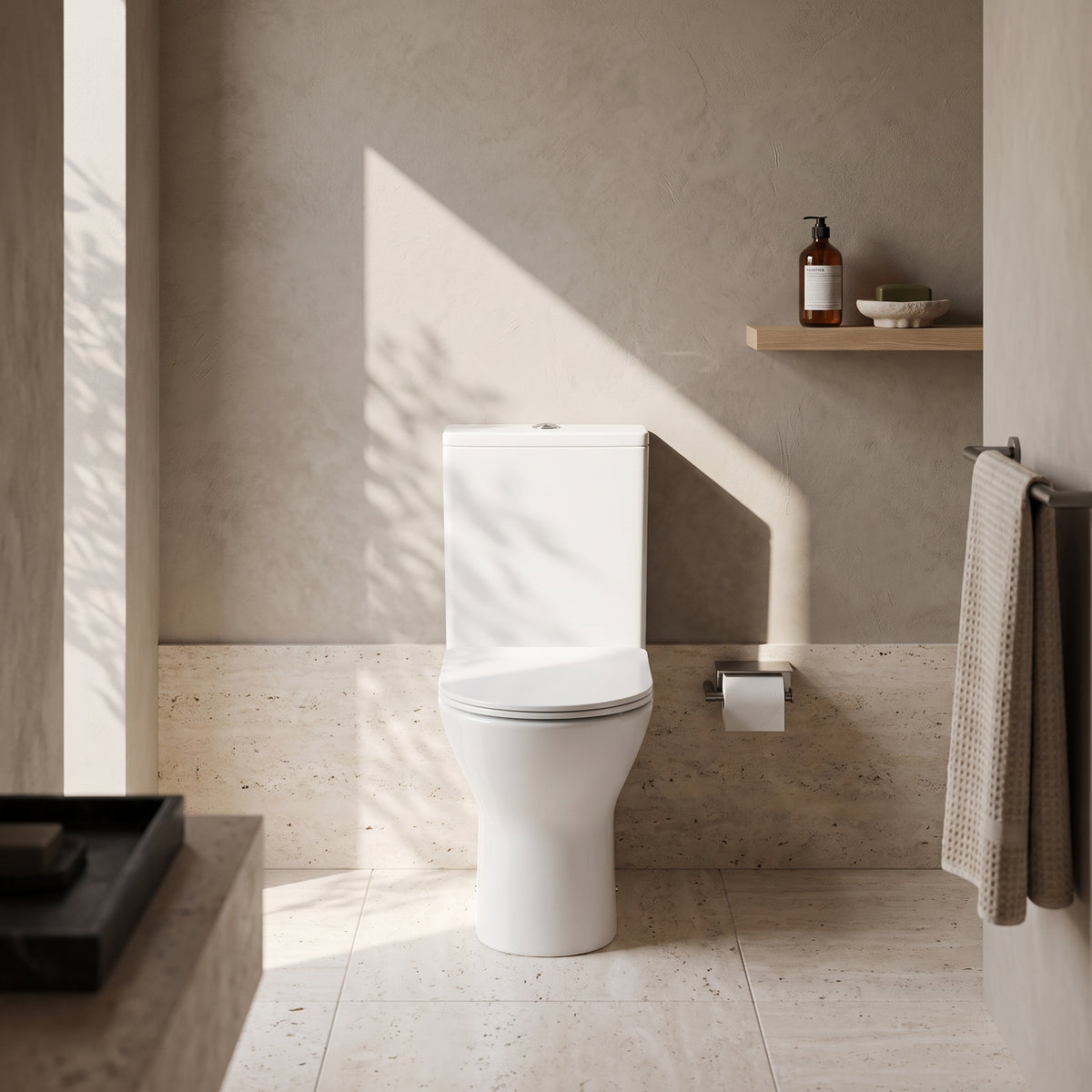 Fairford Paxton Rimless Open Back Close Coupled Toilet with Slim Soft Close Seat
