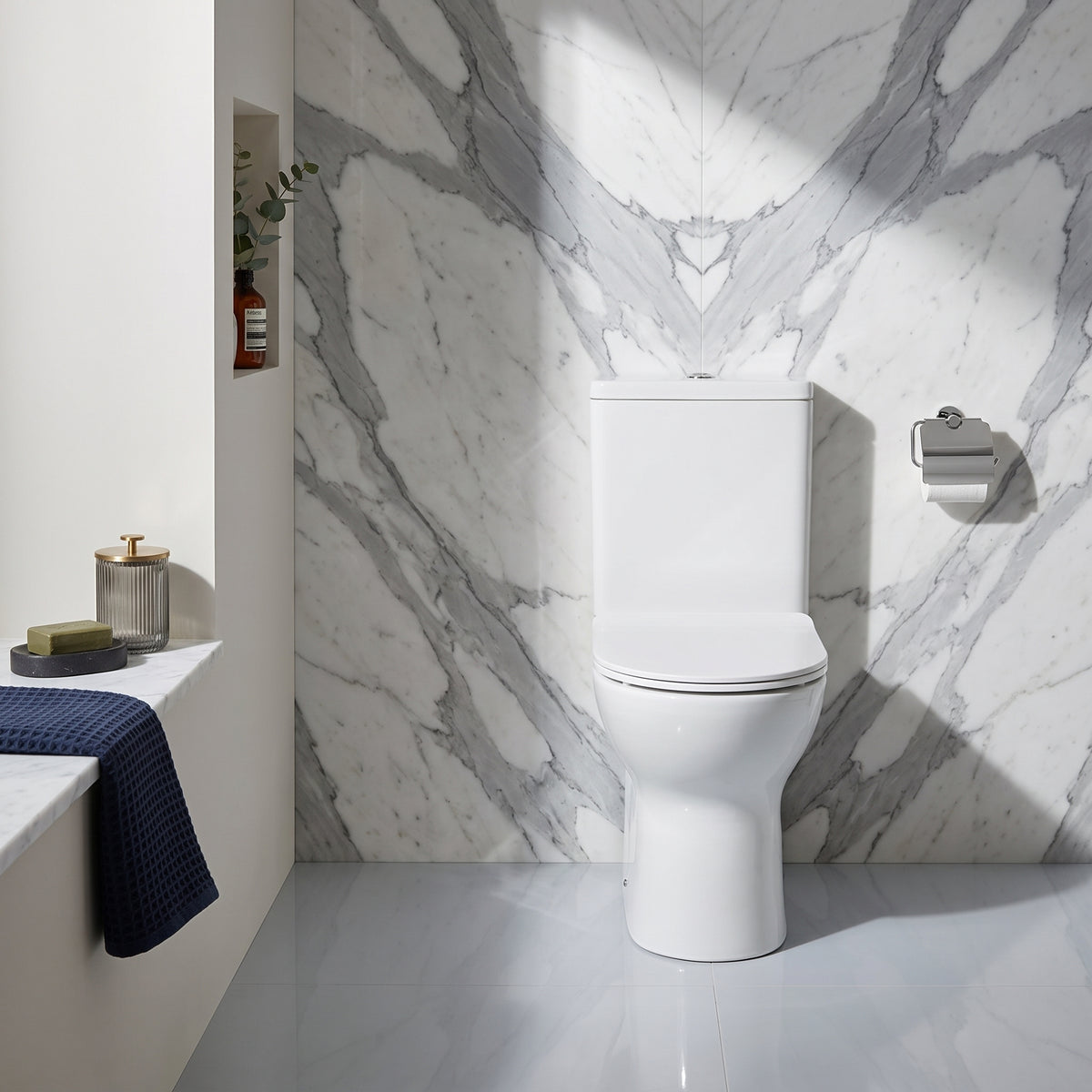 Fairford Relay Open Backed Close Coupled Toilet with Soft Close Seat