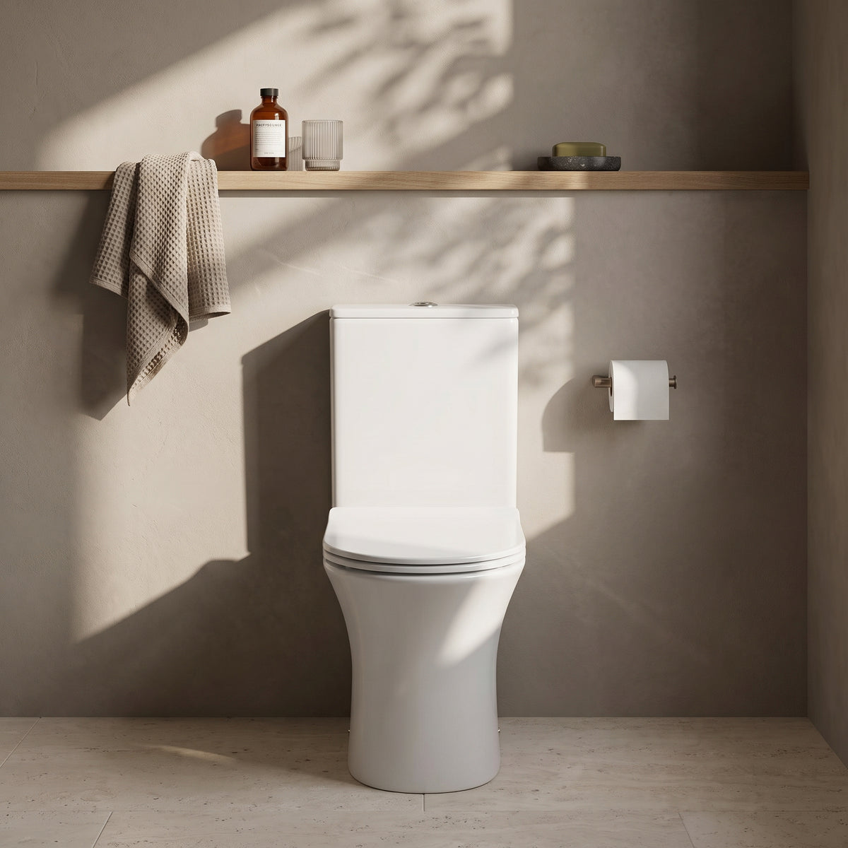 Fairford Tiene Rimless Closed Back Close Coupled Toilet with Slim Soft Close Seat