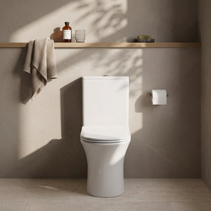 Fairford Tiene Rimless Closed Back Close Coupled Toilet with Slim Soft Close Seat