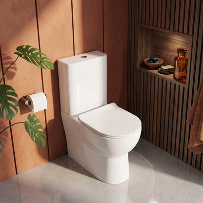 Fairford Palio Rimless Close Coupled Toilet with Slim Soft Close Seat