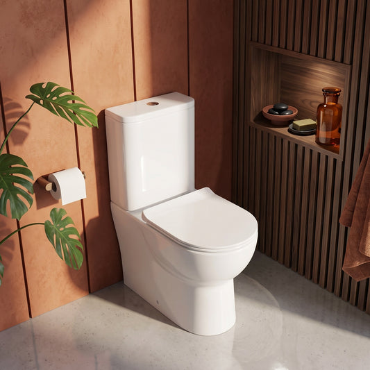 Fairford Palio Rimless Close Coupled Toilet with Slim Soft Close Seat