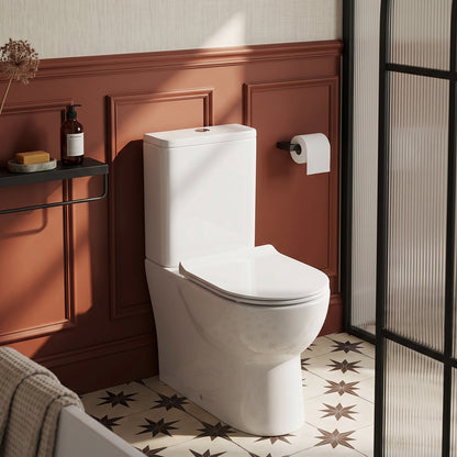 Fairford Palio Rimless Close Coupled Toilet with Wrapover Soft Close Seat