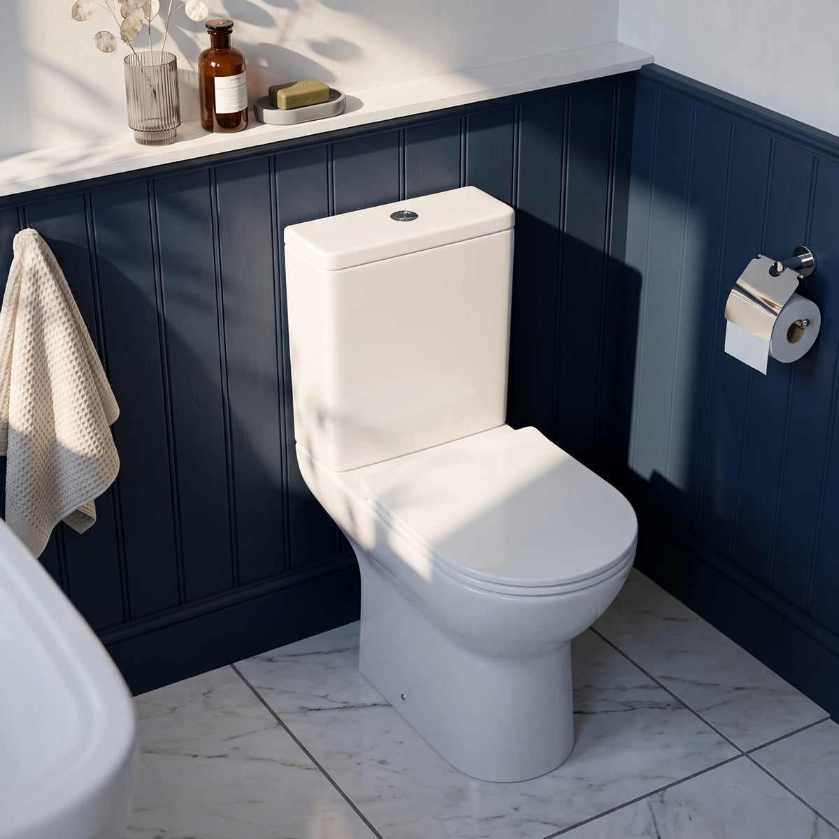 Fairford Relay Open Backed Close Coupled Toilet with Soft Close Seat
