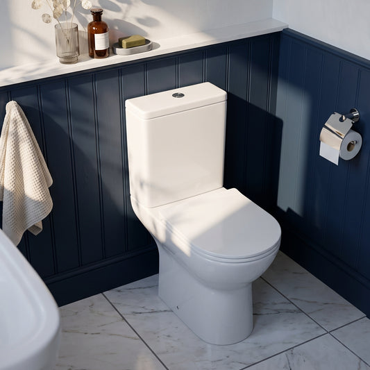 Fairford Relay Open Backed Close Coupled Toilet with Soft Close Seat