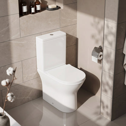 Fairford Paxton Rimless Closed Back Close Coupled Toilet with Slim Soft Close Seat