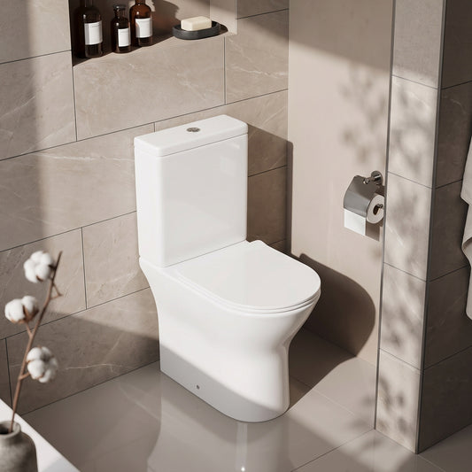 Fairford Paxton Rimless Closed Back Close Coupled Toilet with Slim Soft Close Seat
