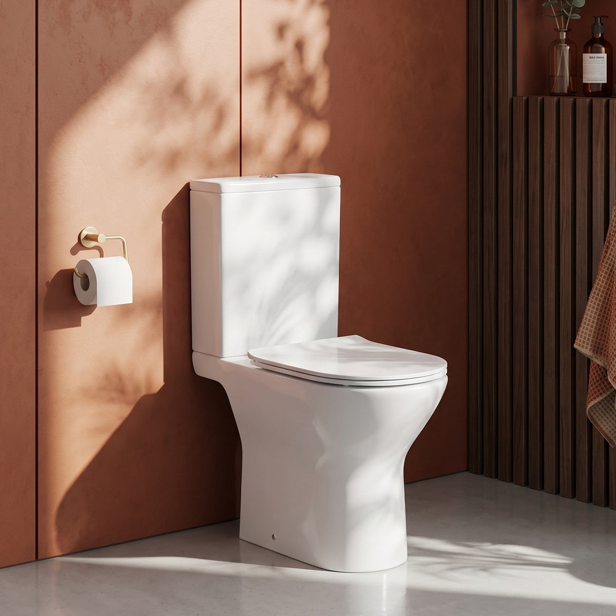 Fairford Paxton Rimless Open Back Close Coupled Toilet with Slim Soft Close Seat