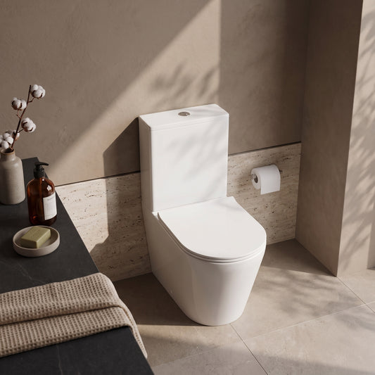 Fairford Sierra Pure Rimless Close Coupled Toilet with Soft Close Seat