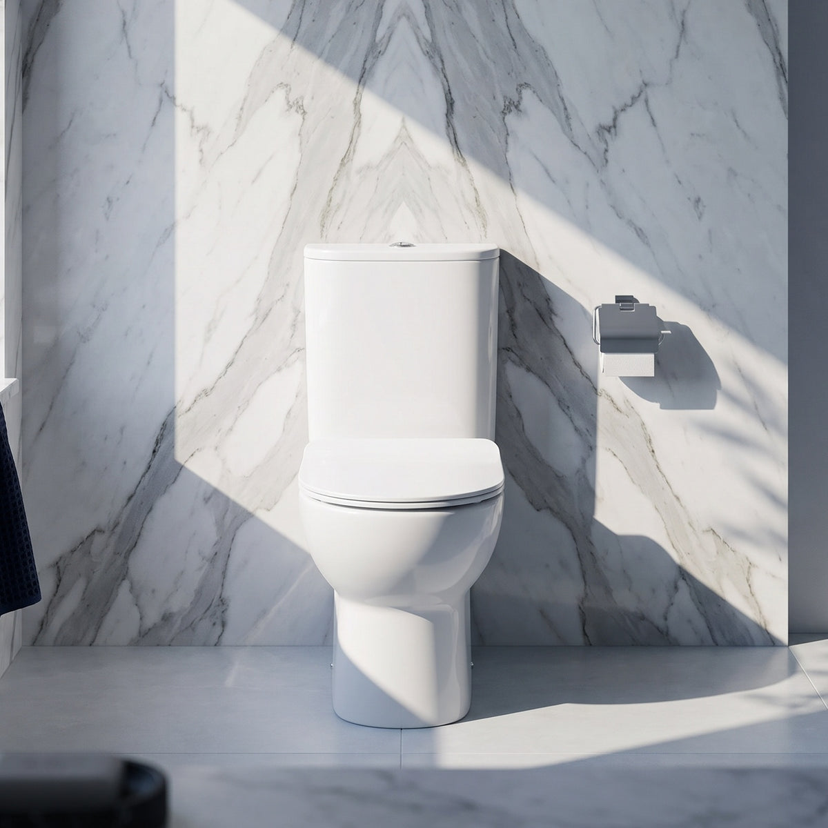 Fairford Palio Rimless Open Back Close Coupled Toilet with Slim Soft Close Seat