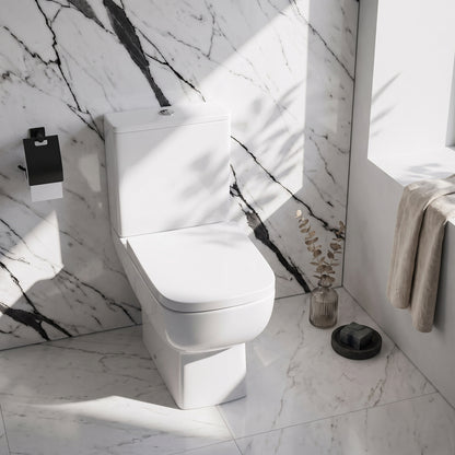 Fairford Kale Open Back Close Coupled Toilet with Soft Close Seat