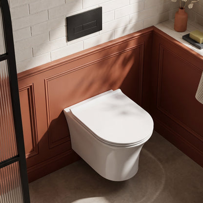 Fairford Tiene Rimless Wall Hung Toilet With Wrap Over Soft Close Seat
