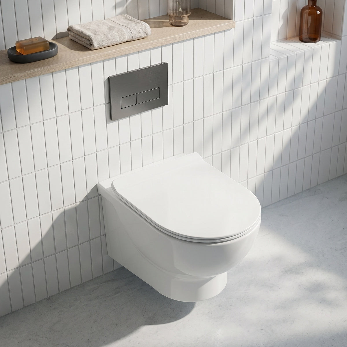 Fairford Palio Rimless Wall Hung Toilet With Slim Soft Close Seat