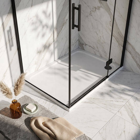 Fairford 1100 X 760mm Rectangular Shower Tray, Corner Waste