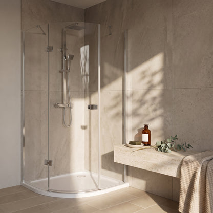 Fairford 8mm Frameless 1200 x 800mm Chrome Offset Quadrant Enclosure