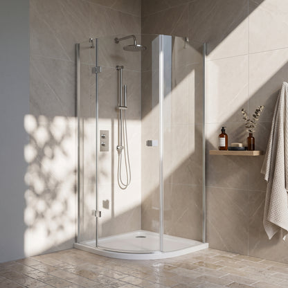 Fairford 8mm Frameless 900 x 900mm Chrome Quadrant Enclosure