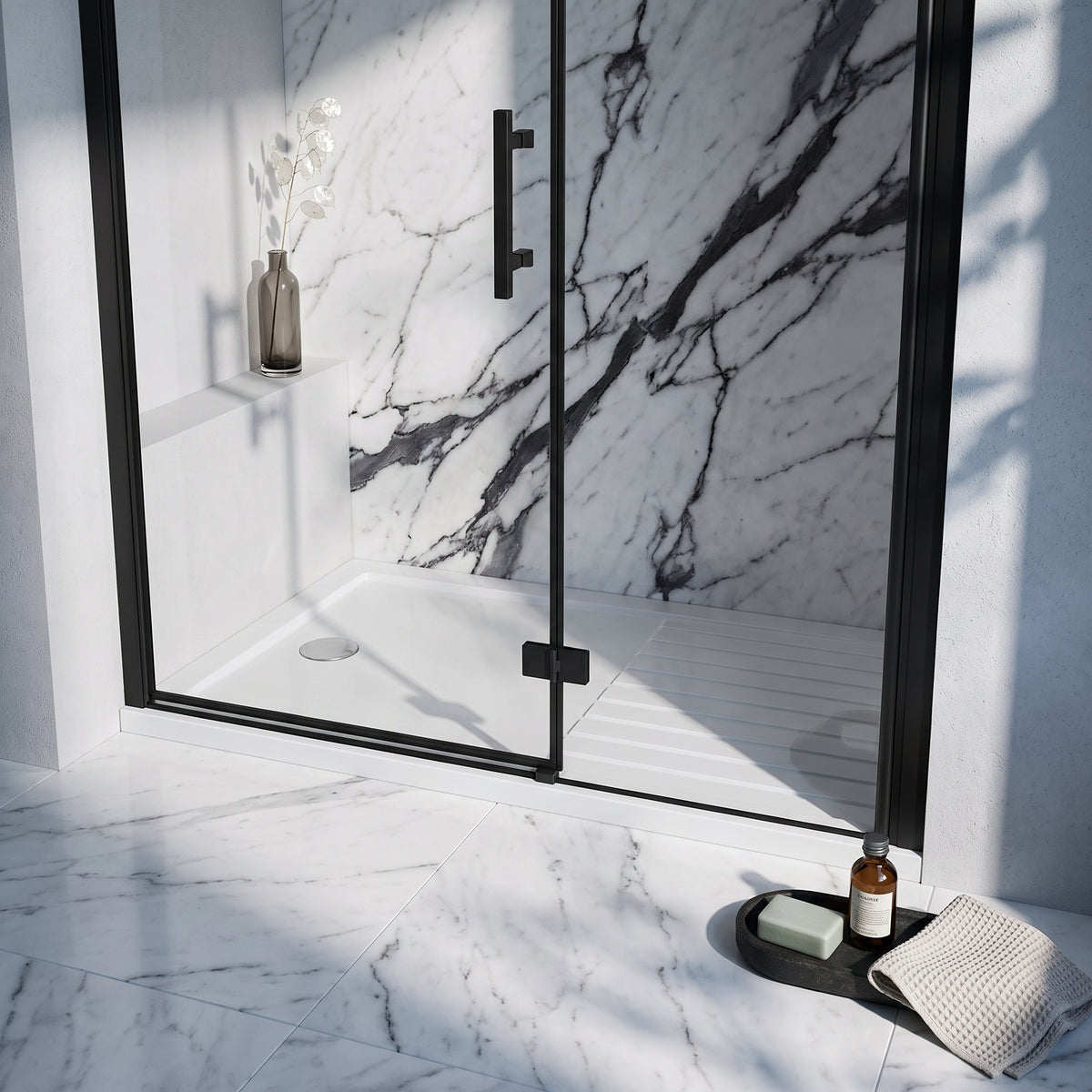 Fairford 1600 x 800 x 40mm Walk-In Shower Tray