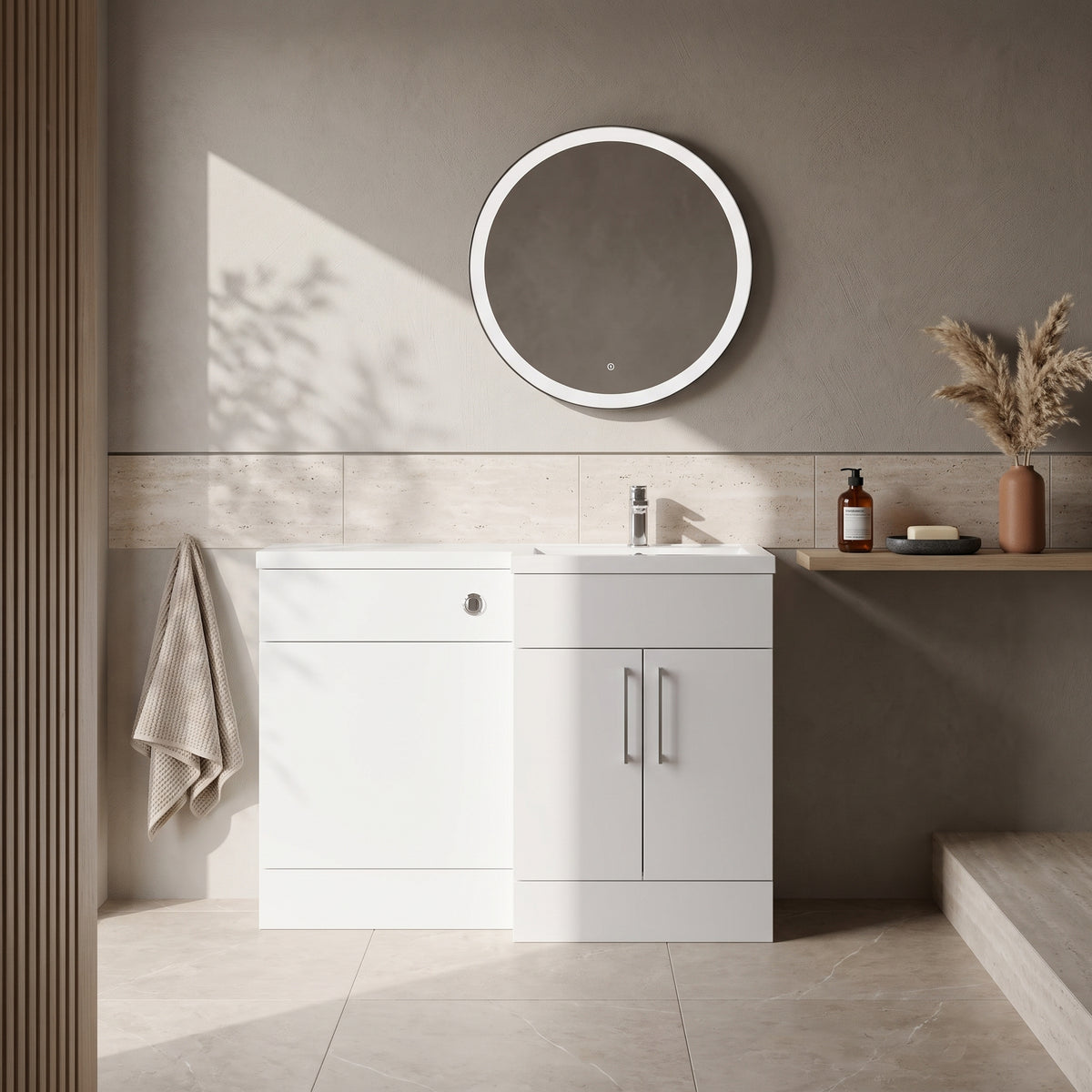 Fairford Union Gloss White 1200mm L Shape Right Hand Combination Pack