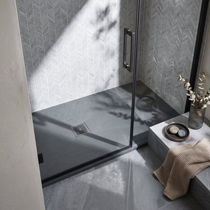 Fairford Rectangular Grey Slate Shower Tray, Center Waste-1400mm x 800mm