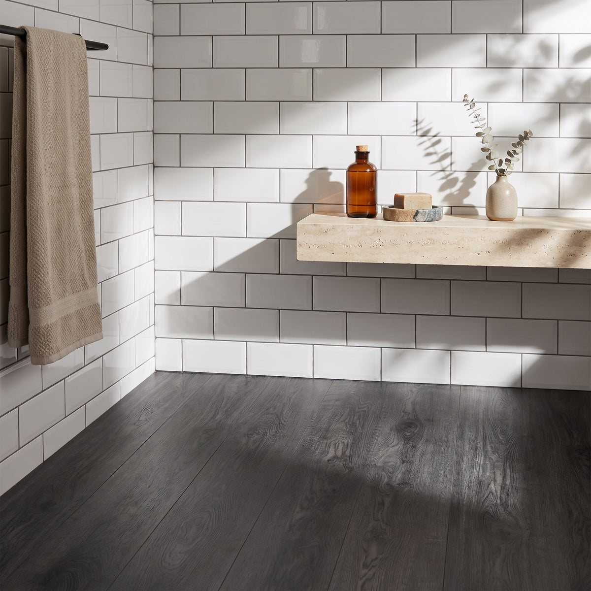 Rivato Anthracite 1220 x 183mm Solidcore Waterproof Click Flooring Planks (Pack of 8) - 1.79m Per Pack
