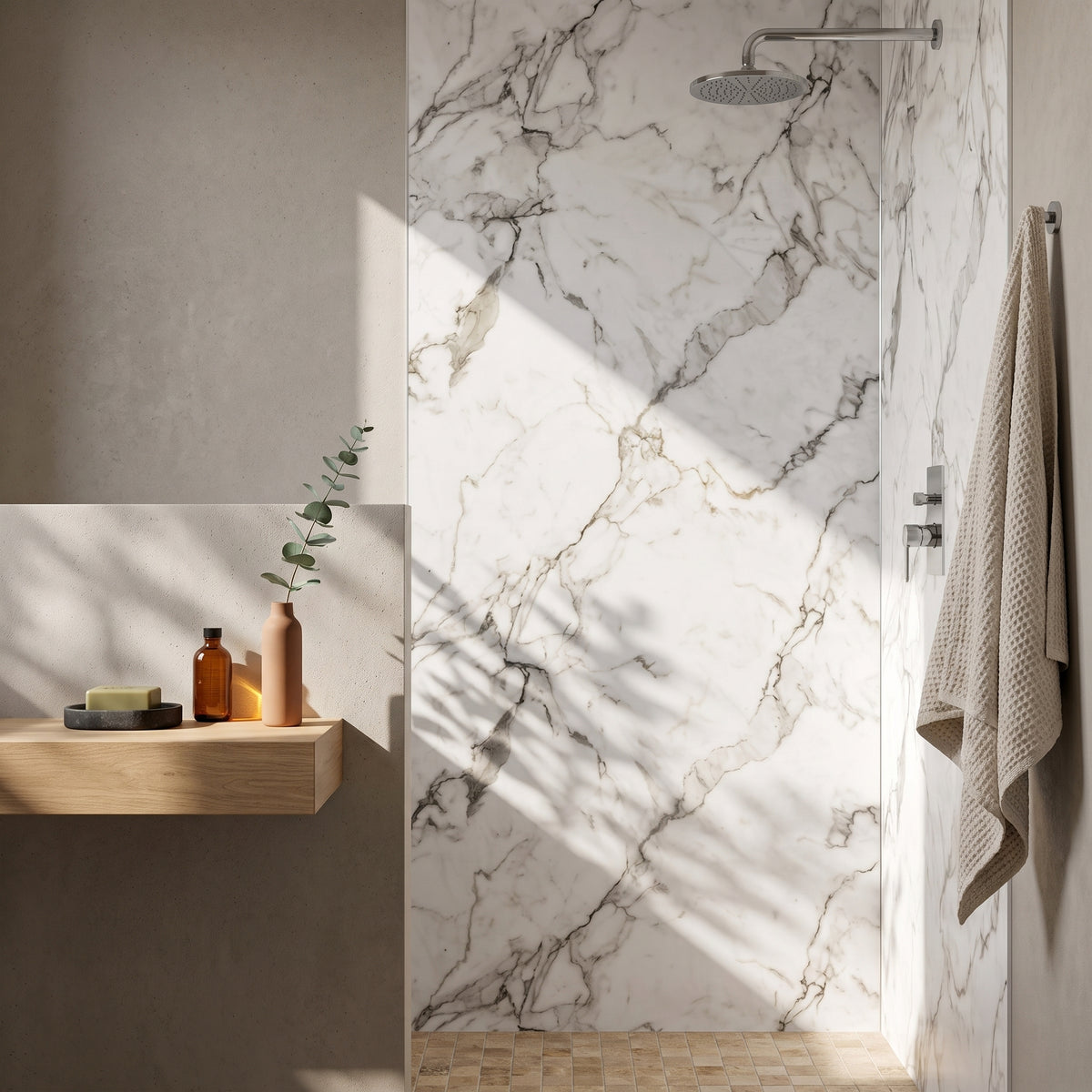 Hydraset Calacatta Marble 1200 x 2400 Square Edge Wall Panel