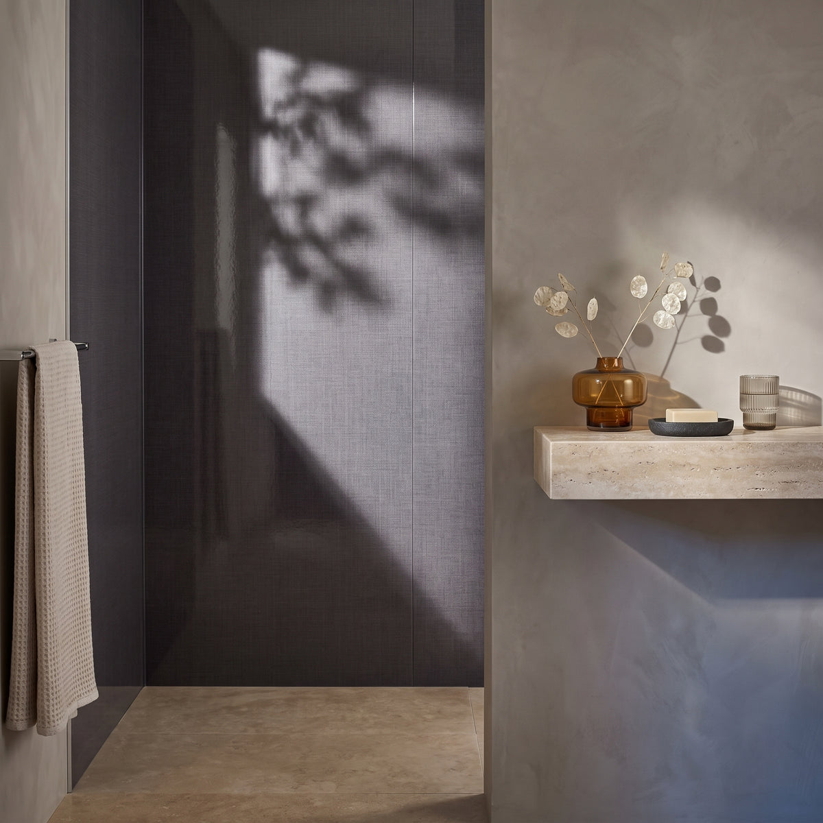 Hydraset Dark Linen Gloss 1200 x 2400 Setlock Wall Panel