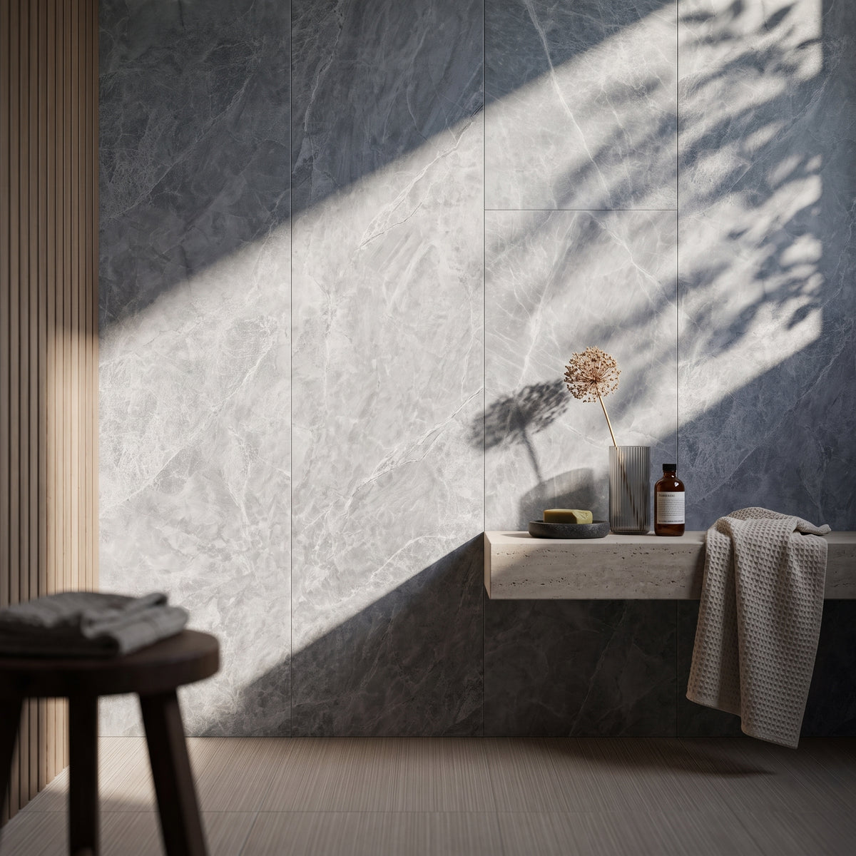 Hydraset Essentials Bardiglio Marble 2 pack Wall Panels 1000x2400mm