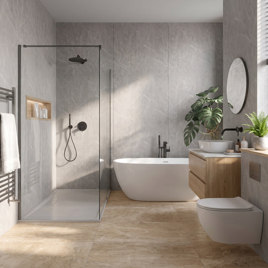 Hydraset Essentials Pietra Grey 2 pack Wall Panels 1000x2400