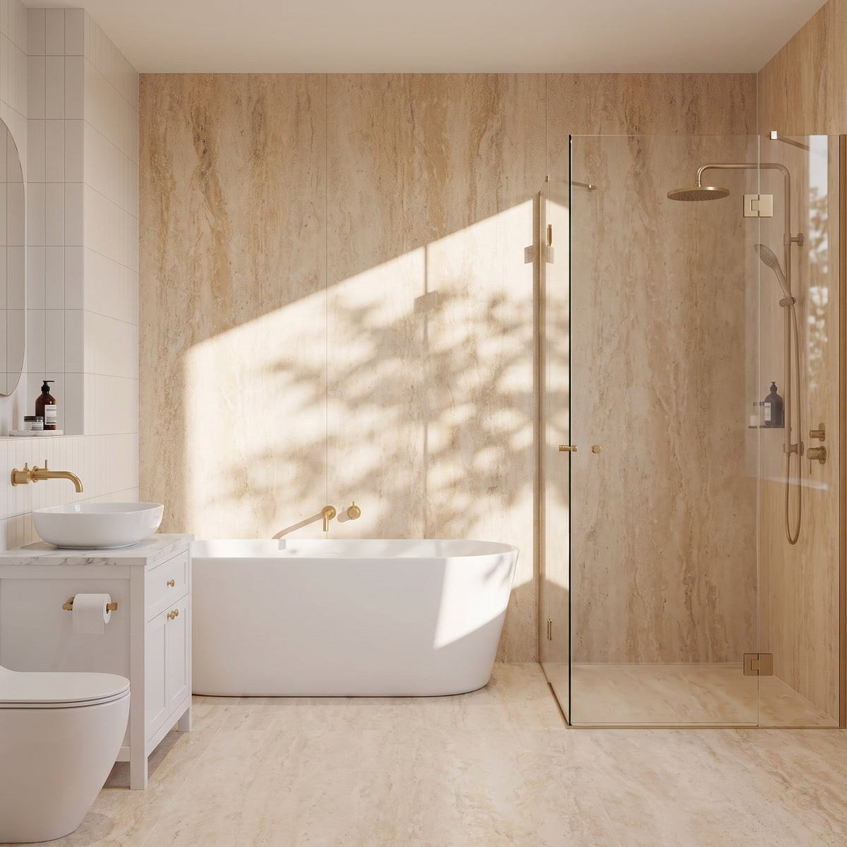 Hydraset Essentials Travertine 2 Pack PVC Wall Panels 1000x2400mm