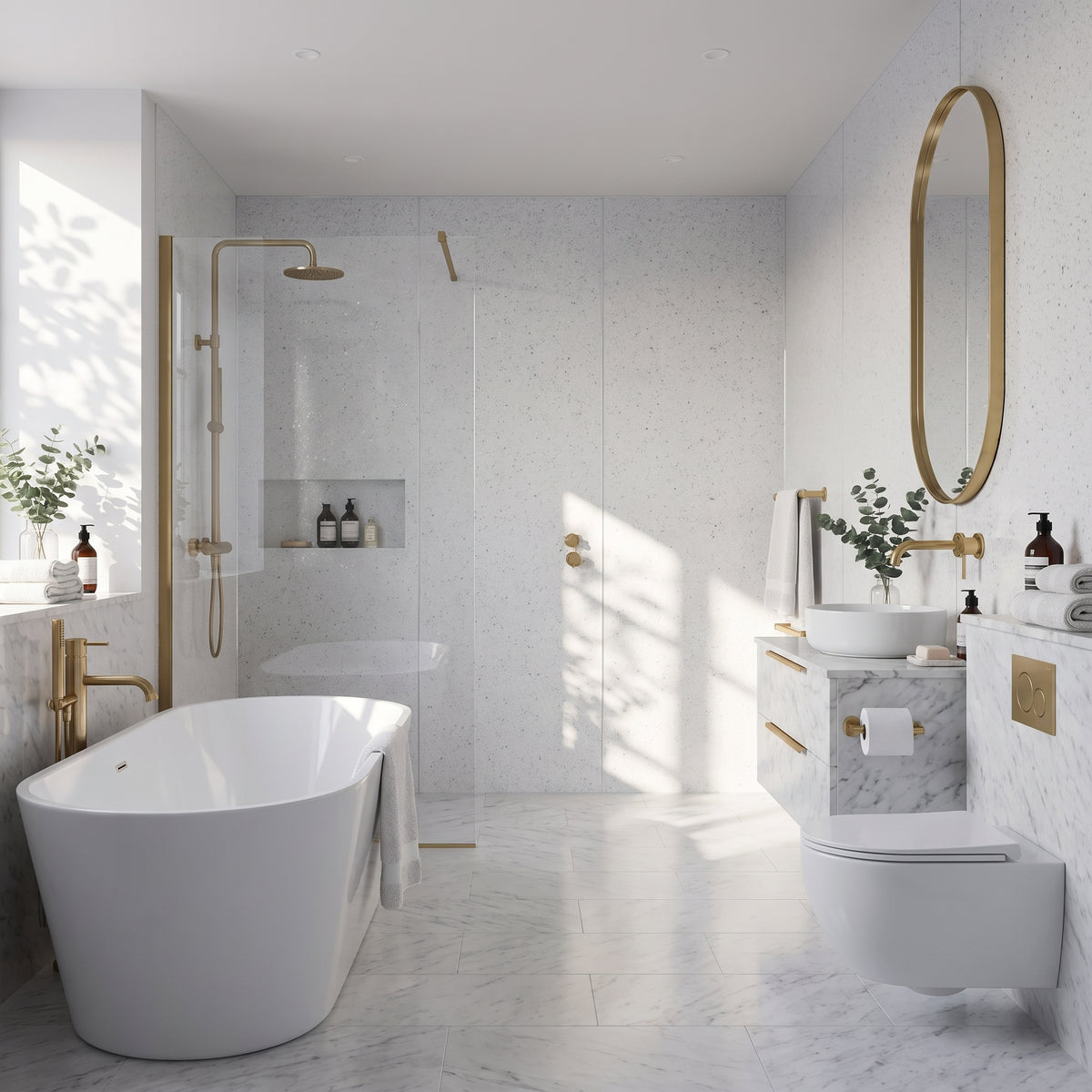 Hydraset Essentials White Sparkle 2 Pack PVC Wall Panels 1000x2400mm